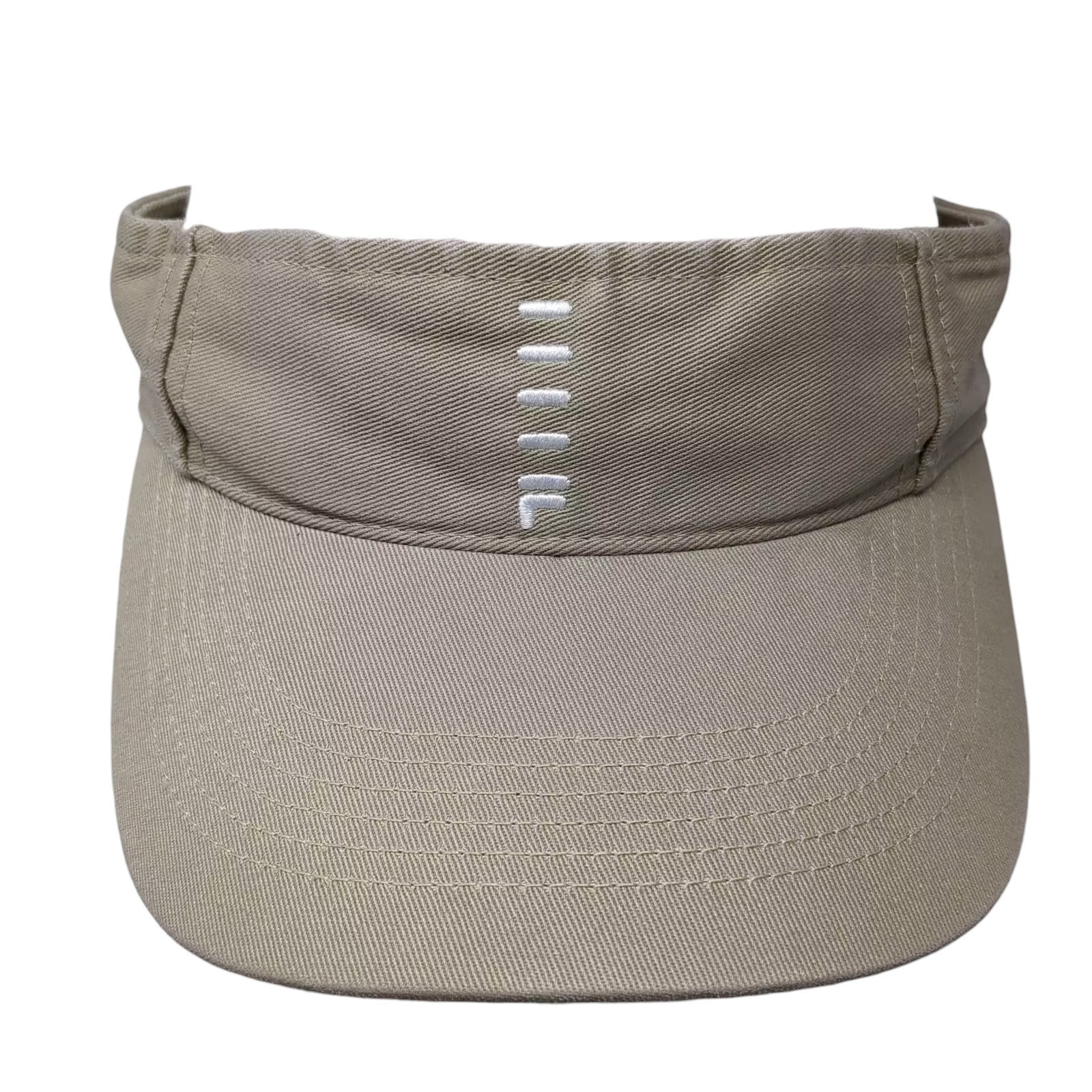 Fila Visor Hat Beige White Embroidered Cotton Twill Strapback Golf Sun Sport Os